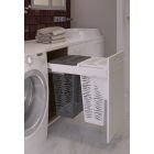 Sige laundry hamper (double) with soft-close runners, suits 450mm cabinet, white/grey baskets with lid, 2x30l, ea.