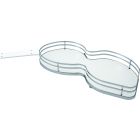 Sige pull-out swing corner shelf (left), white melamine base/flat chrome railing suits 900mm width, 20kg load, ea.