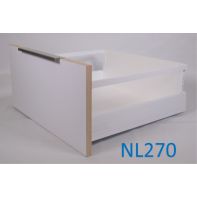 Zapphyre Pot drawer kit H199 with square rails, NL270, expanding dowel fix, white (each)