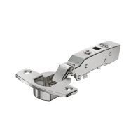 Sensys 95∞ thick door hinge, door thickness up to 32 mm, with integrated silent system, nickel plated, overlay, TH-drilling pattern 52 x 5.5 mm, for screwing on