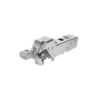Sensys 95∞ aluminium frame hinge with integrated silent system, nickel plated, inset, for screwing on
