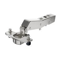 Sensys 95∞ angle hinge W45 with integrated silent system, nickel plated, overlay, TH-drilling pattern 52 x 5.5 mm, with expanding sockets