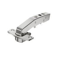 Sensys 95∞ angle hinge W90 with integrated silent system, nickel plated, inset, TH-drilling pattern 52 x 5.5 mm, for screwing on