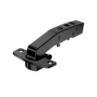 Sensys 95∞ angle hinge W90 with integrated silent system, in obsidian black, inset, TH-drilling pattern 52 x 5.5 mm, for screwing on