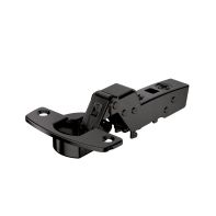 Sensys 110∞ hinge with integrated silent system, in obsidian black, inset, TH-drilling pattern 52 x 5.5 mm, for screwing on