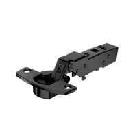 Sensys 110∞ hinge with integrated silent system, in obsidian black, half overlay, TH-drilling pattern 52 x 5.5 mm, for screwing on