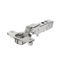 Sensys 110∞ hinge without integrated silent system, nickel plated, half overlay, TH-drilling pattern 52 x 5.5 mm, for pressing in