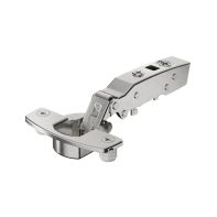 Sensys 110∞ hinge with integrated silent system, nickel plated, overlay, TH-drilling pattern 52 x 5.5 mm, for pressing in