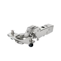 Sensys 110∞ thin door hinge, door thickness from 10 mm, with integrated silent system, nickel plated, inset, TH-drilling pattern 52 x 5.5 mm, with expanding sockets
