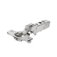 Sensys 110∞ thin door hinge, door thickness from 10 mm, with integrated silent system, nickel plated, half overlay, TH-drilling pattern 52 x 5.5 mm, for pressing in