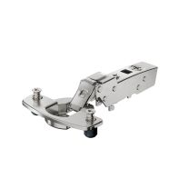 Sensys 110∞ thin door hinge, door thickness from 10 mm, with integrated silent system, nickel plated, half overlay, TH-drilling pattern 52 x 5.5 mm, with expanding sockets