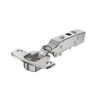 Sensys 95∞ thick door hinge, door thickness up to 32 mm, without self closing feature, nickel plated, overlay, TH-drilling pattern 52 x 5.5 mm, for screwing on