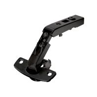 50∞ / 65∞ Hinge for corner cabinet folding doors without self closing feature, in obsidian black, overlay, TH-drilling pattern 52 x 5.5 mm, for screwing on
