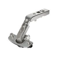 50∞ / 65∞ Hinge for corner cabinet folding doors without self closing feature, nickel plated, overlay, TH-drilling pattern 52 x 5.5 mm, with expanding sockets