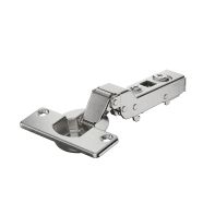 Veosys stainless steel hinge for thin doors, half overlay, TH - drilling pattern 52 x 5.5 mm, for screwing on