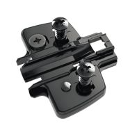 Cross mounting plate with Direct height adjustment, in obsidian black, with euro screws, distance 1.5 mm