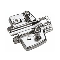 Cross mounting plate with Direct height adjustment, nickel plated, with euro screws, distance 3.0 mm