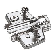 Cross mounting plate with Direct height adjustment, nickel plated, Direkt with locating pin and special screws, distance 0.0 mm