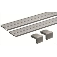 SlideLine M Profile set: 2-track runner profile for screwing on / gluing on, 2500 mm