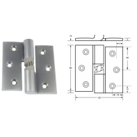 METLAM Toilet partition gravity hinge "106", hold open, iRH/oLH, screw-fix, SCP (each)