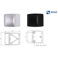 METLAM Toilet partition bumper "Moda", concealed screw-fix, black (each)