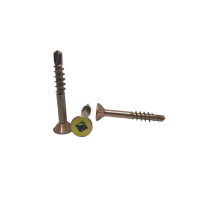 8GX30mm Chipboard Screw 15 TPI CSK Sq Dr 2 Ribbed ZC SDS Point
