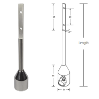 METLAM Toilet partitioleg"110", 200mm (35mm adjustment, 182-217mm) 
