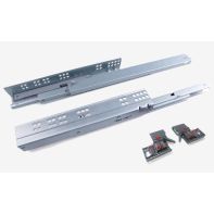 Topaz undermount drawer slide, soft-close, synchronised, 30kg load capacity, incl. 3D adjustment clips, NL400 (pair)