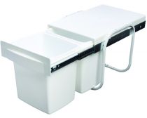 Kimberly twin waste organiser (concealed metal frame), white 30l (2x15l), ea.